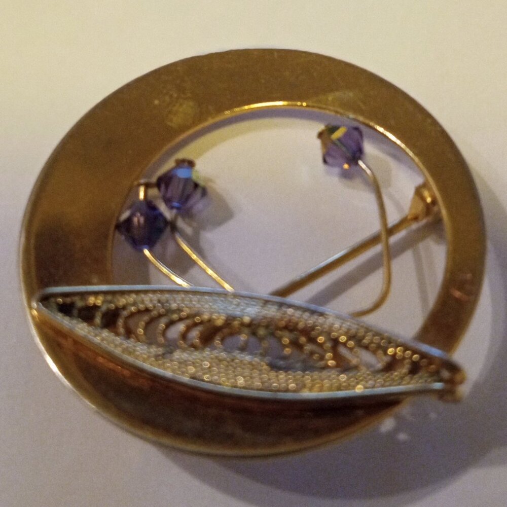 Vintage 1960s Amethyst  Brooch